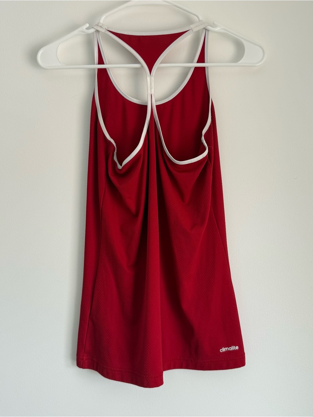 Adidas Red Racerback Tank with White Trim Size Small - Picture 2 of 4